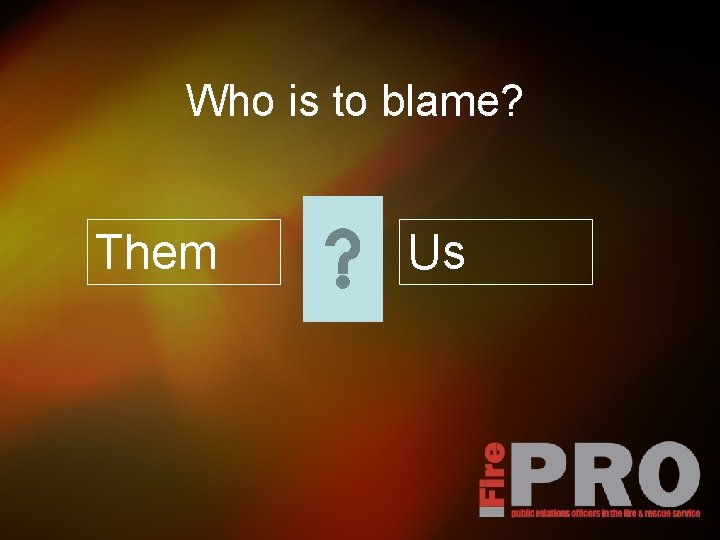 Who is to blame? Them Us 