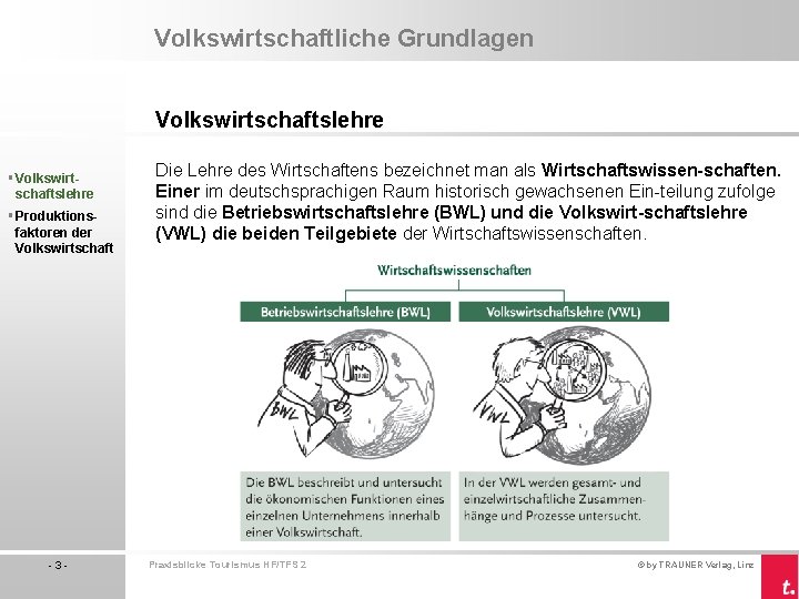 Volkswirtschaftliche Grundlagen Volkswirtschaftslehre § Produktionsfaktoren der Volkswirtschaft -3 - Die Lehre des Wirtschaftens bezeichnet