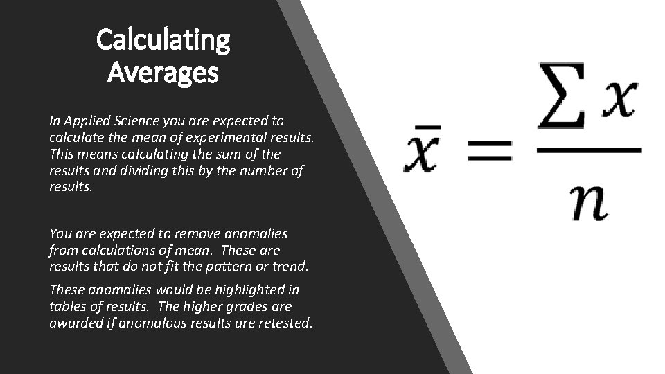 Calculating Averages In Applied Science you are expected to calculate the mean of experimental Calculating Averages In Applied Science you are expected to calculate the mean of experimental