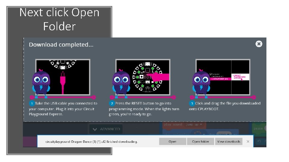 Next click Open Folder 
