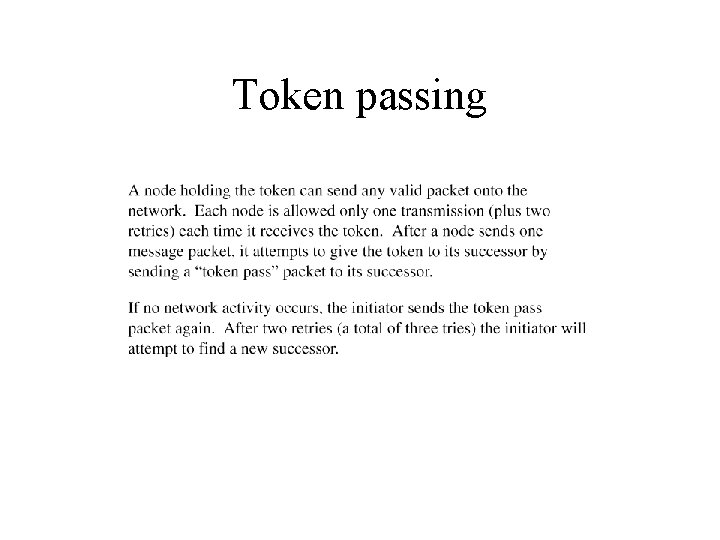 Token passing 