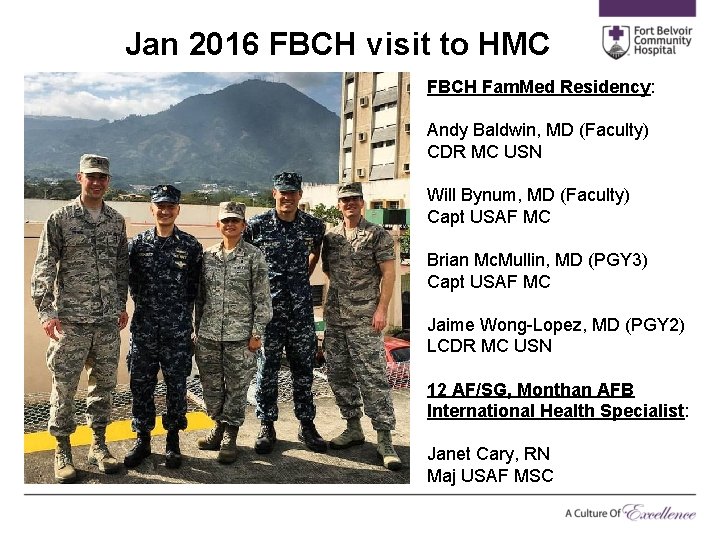 Jan 2016 FBCH visit to HMC FBCH Fam. Med Residency: Andy Baldwin, MD (Faculty)