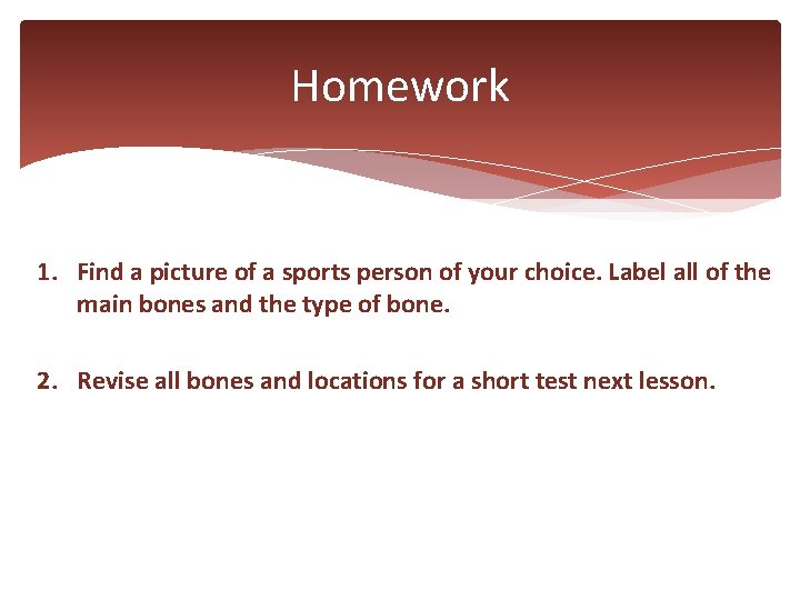 Homework 1. Find a picture of a sports person of your choice. Label all