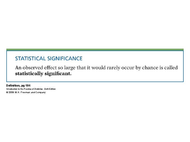 Definition, pg 184 Introduction to the Practice of Statistics, Sixth Edition © 2009 W.