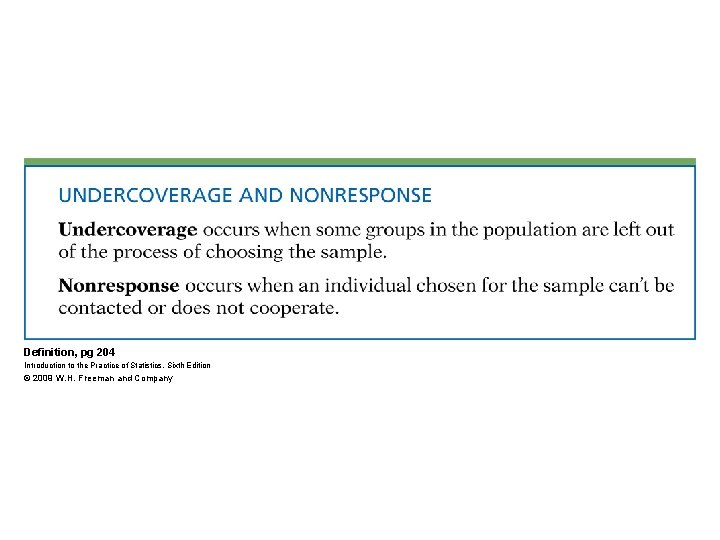 Definition, pg 204 Introduction to the Practice of Statistics, Sixth Edition © 2009 W.