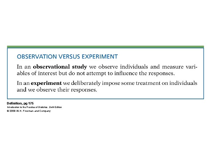 Definition, pg 175 Introduction to the Practice of Statistics, Sixth Edition © 2009 W.