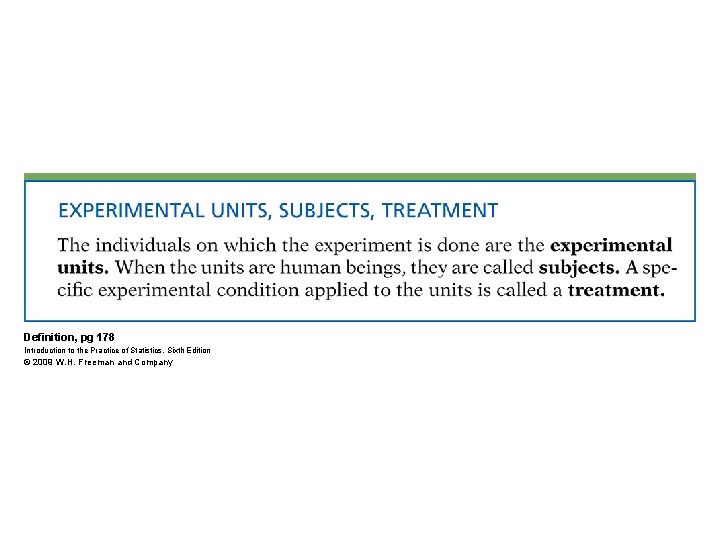 Definition, pg 178 Introduction to the Practice of Statistics, Sixth Edition © 2009 W.