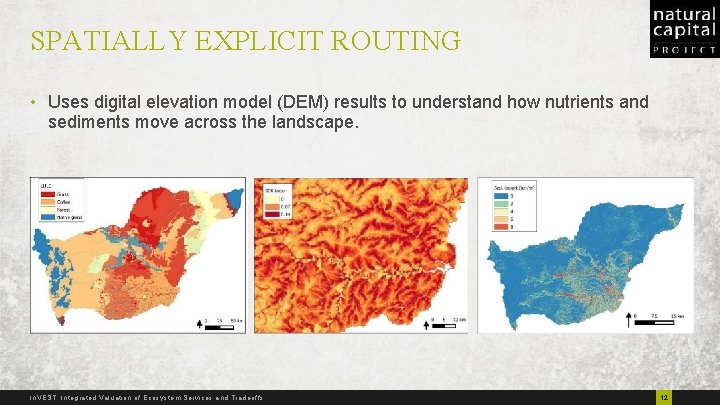 SPATIALLY EXPLICIT ROUTING • Uses digital elevation model (DEM) results to understand how nutrients