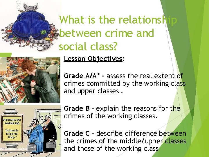 What is the relationship between crime and social class? Lesson Objectives: Grade A/A* -