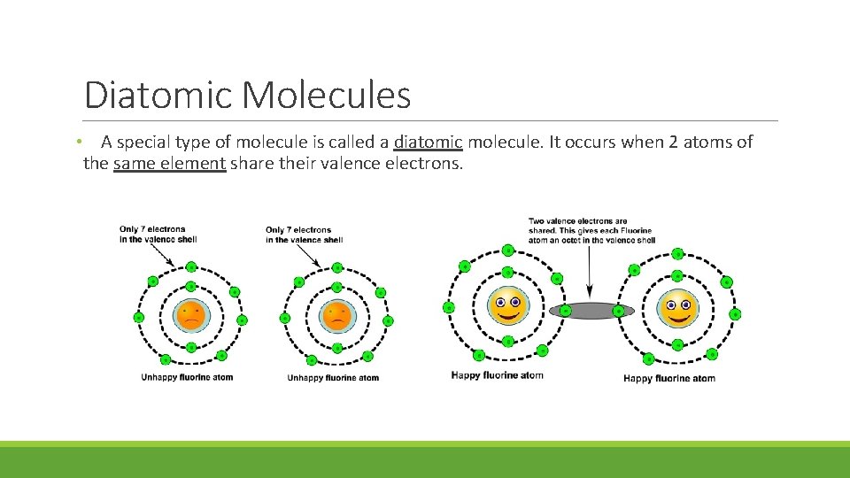 Diatomic Molecules • A special type of molecule is called a diatomic molecule. It