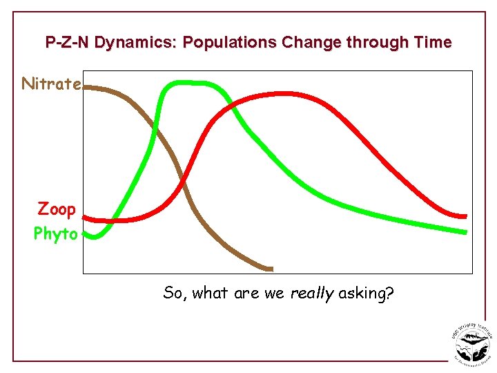 P-Z-N Dynamics: Populations Change through Time Nitrate Zoop Phyto So, what are we really