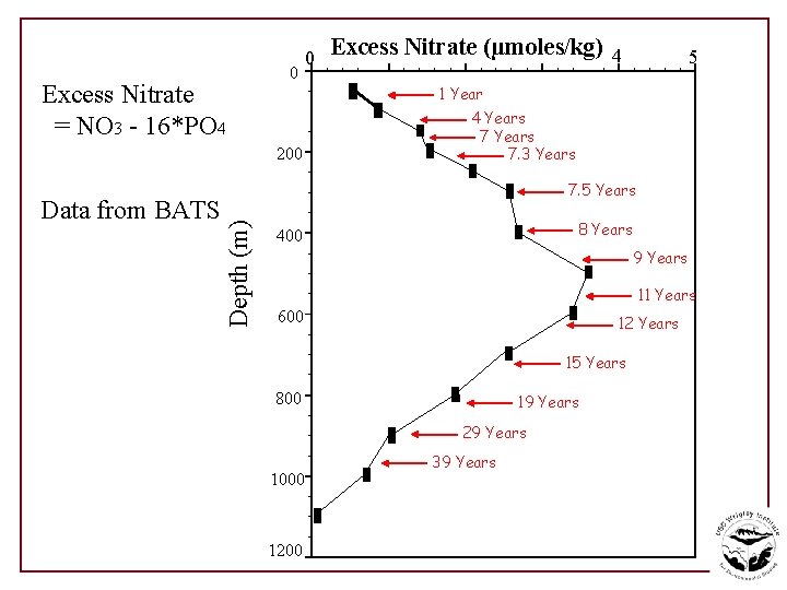 Excess Nitrate = NO 3 - 16*PO 4 0 200 Excess Nitrate (µmoles/kg) 4