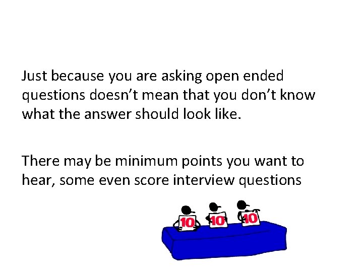 Just because you are asking open ended questions doesn’t mean that you don’t know