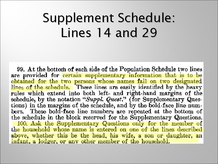 Supplement Schedule: Lines 14 and 29 