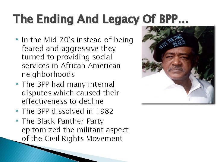 The Ending And Legacy Of BPP… In the Mid 70’s instead of being feared