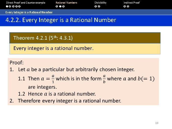 Direct Proof and Counterexample Rational Numbers Divisibility Indirect Proof Every Integer is a Rational