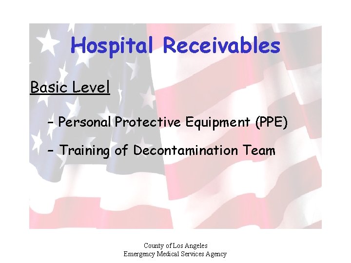 Hospital Receivables Basic Level – Personal Protective Equipment (PPE) – Training of Decontamination Team