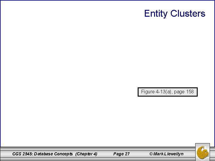 Entity Clusters Figure 4 -13(a), page 158 CGS 2545: Database Concepts (Chapter 4) Page