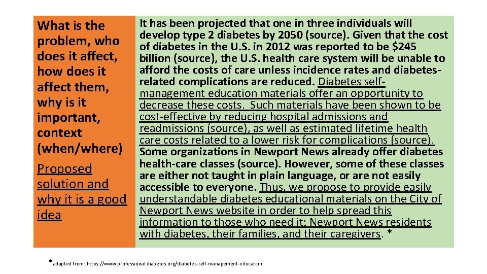 What is the problem, who does it affect, how does it affect them, why