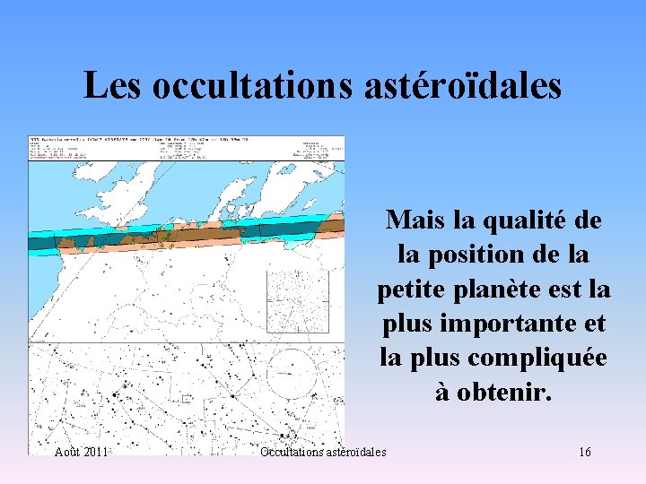 Les occultations astéroïdales Mais la qualité de la position de la petite planète est