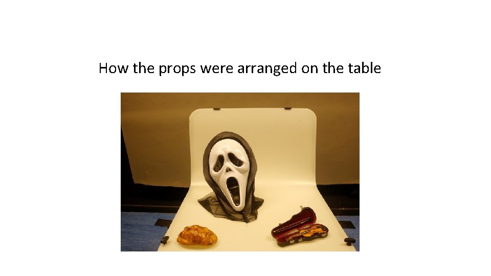 How the props were arranged on the table 