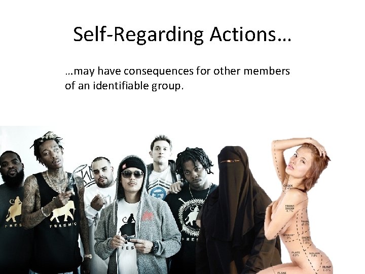 Self-Regarding Actions… …may have consequences for other members of an identifiable group. 