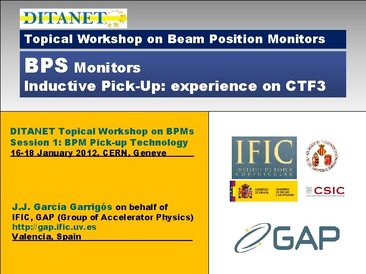 Topical Workshop on Beam Position Monitors BPS Monitors Inductive Pick-Up: experience on CTF 3