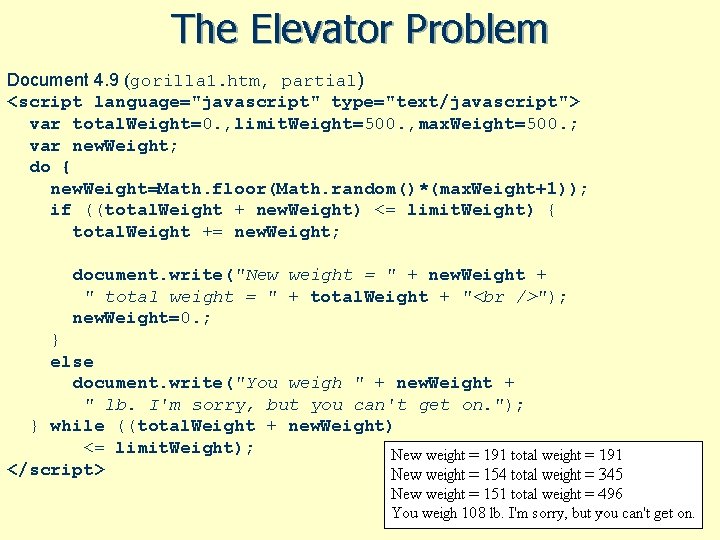The Elevator Problem Document 4. 9 (gorilla 1. htm, partial) <script language="javascript" type="text/javascript"> var The Elevator Problem Document 4. 9 (gorilla 1. htm, partial) <script language="javascript" type="text/javascript"> var