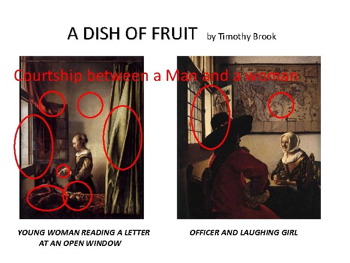 A DISH OF FRUIT by Timothy Brook Courtship between a Man and a woman