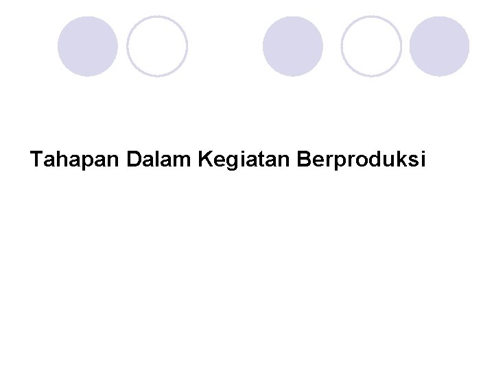 Tahapan Dalam Kegiatan Berproduksi 
