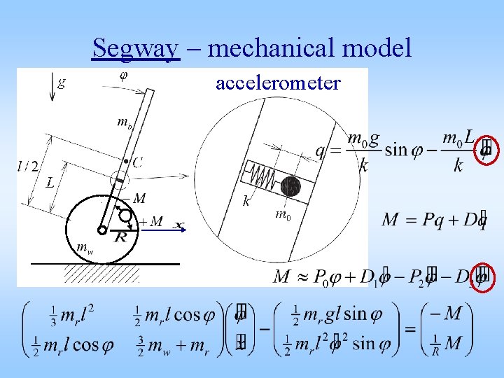 Segway – mechanical model accelerometer 