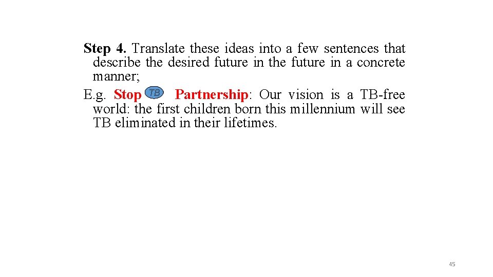 Step 4. Translate these ideas into a few sentences that describe the desired future