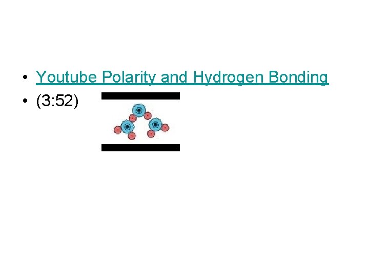  • Youtube Polarity and Hydrogen Bonding • (3: 52) 