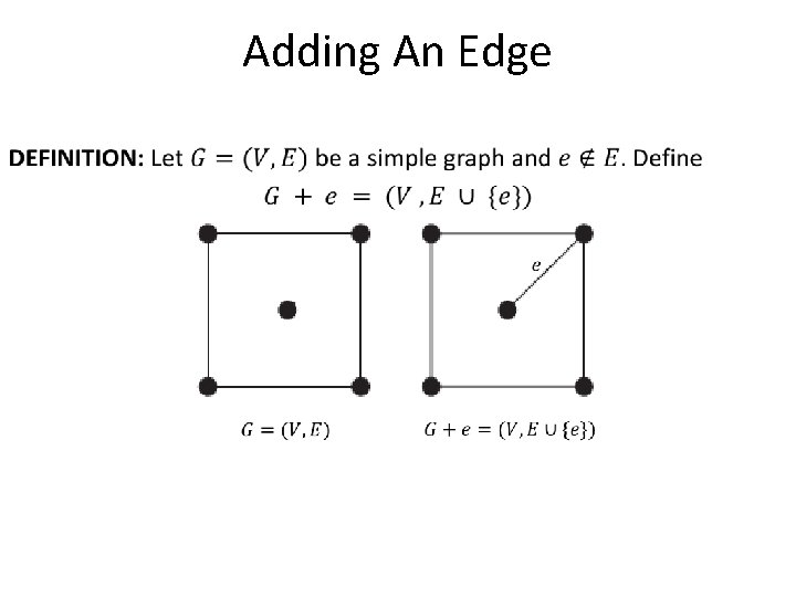 Adding An Edge Adding An Edge