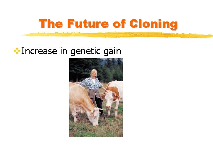 The Future of Cloning v. Increase in genetic gain 