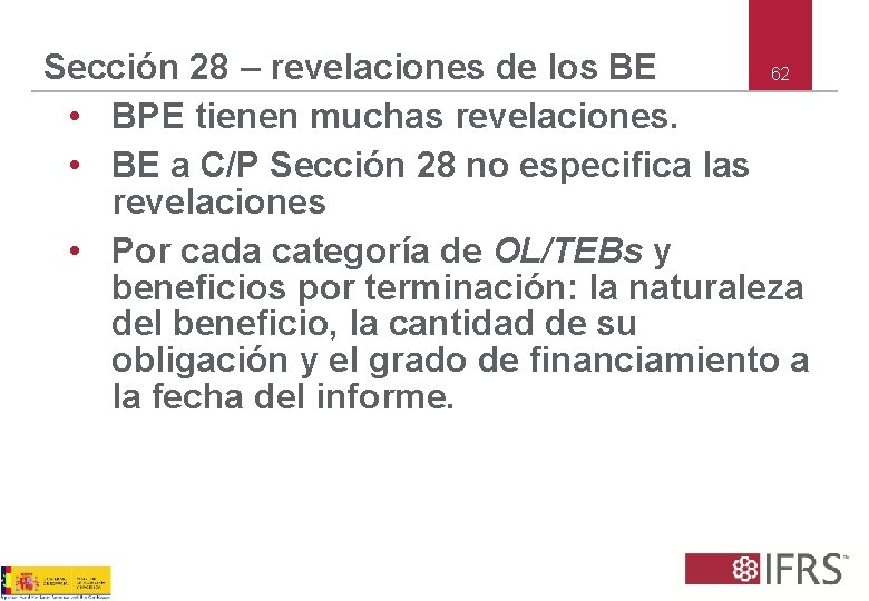 Sección 28 – revelaciones de los BE 62 • BPE tienen muchas revelaciones. •