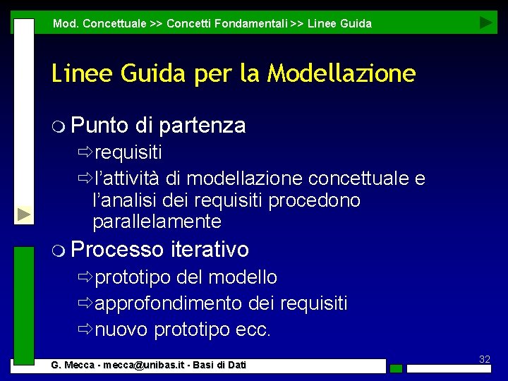 Mod. Concettuale >> Concetti Fondamentali >> Linee Guida per la Modellazione m Punto di