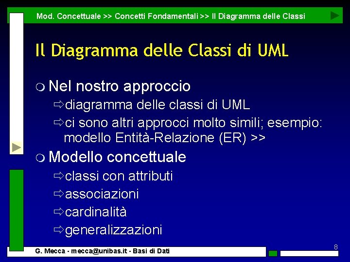 Mod. Concettuale >> Concetti Fondamentali >> Il Diagramma delle Classi di UML m Nel