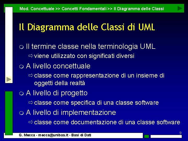 Mod. Concettuale >> Concetti Fondamentali >> Il Diagramma delle Classi di UML m Il