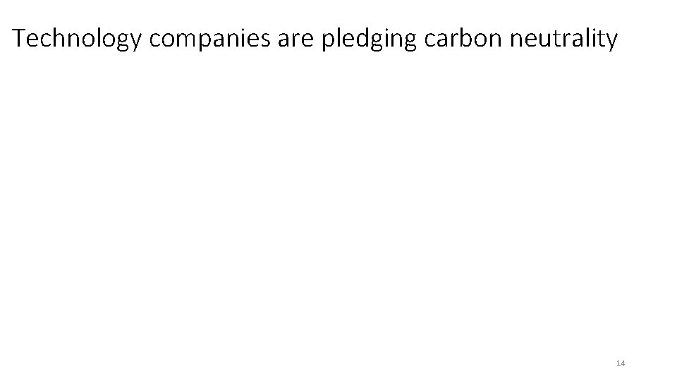 Technology companies are pledging carbon neutrality 14 
