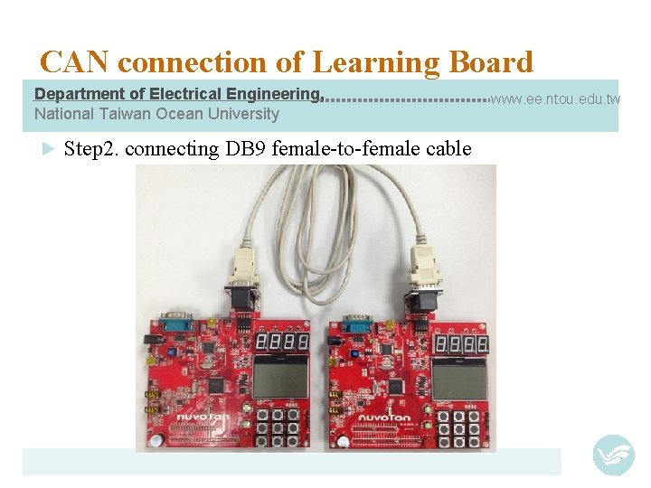 CAN connection of Learning Board Department of Electrical Engineering, National Taiwan Ocean University ►