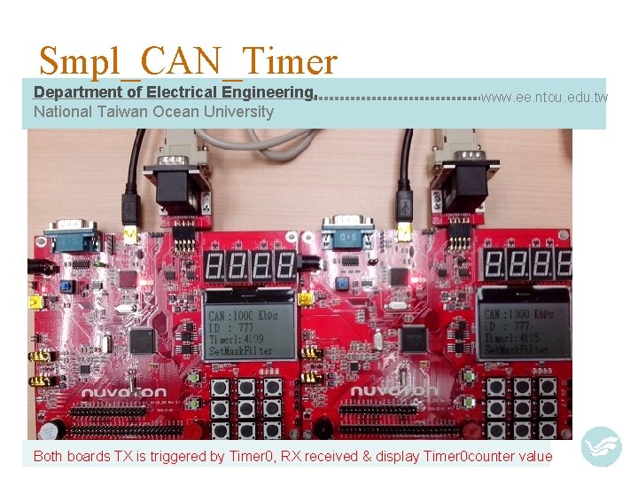 Smpl_CAN_Timer Department of Electrical Engineering, National Taiwan Ocean University www. ee. ntou. edu. tw