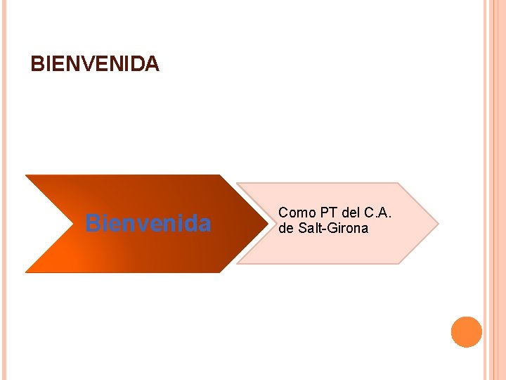 BIENVENIDA Bienvenida Como PT del C. A. de Salt-Girona 