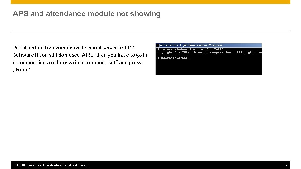 APS and attendance module not showing But attention for example on Terminal Server or