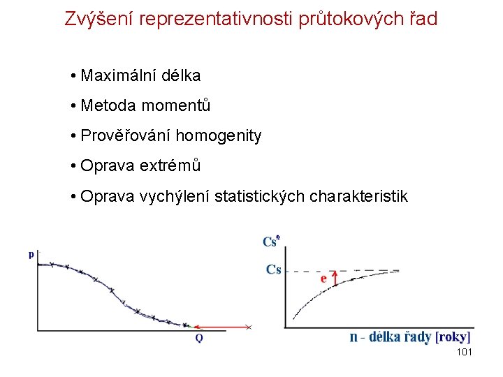 Zvýšení reprezentativnosti průtokových řad • Maximální délka • Metoda momentů • Prověřování homogenity •