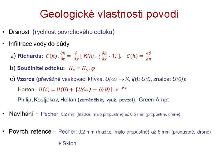 Geologické vlastnosti povodí 