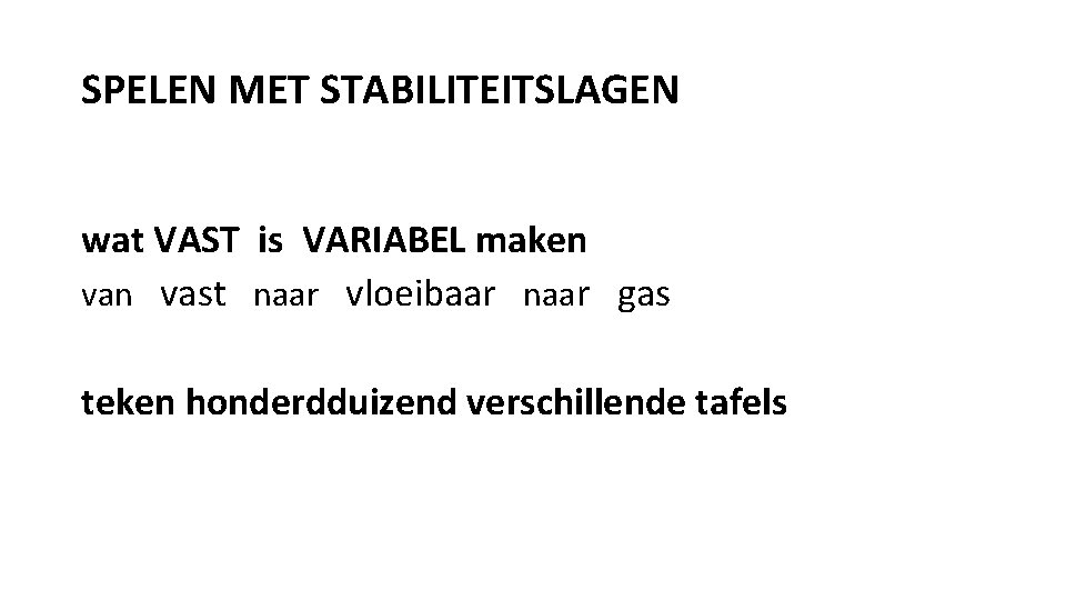 SPELEN MET STABILITEITSLAGEN wat VAST is VARIABEL maken vast naar vloeibaar naar gas teken
