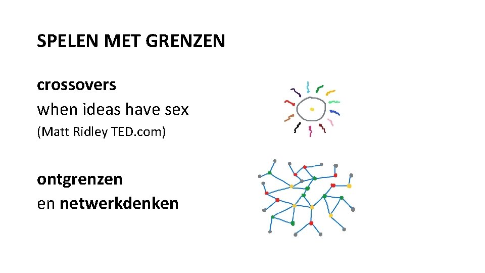 SPELEN MET GRENZEN crossovers when ideas have sex (Matt Ridley TED. com) ontgrenzen en