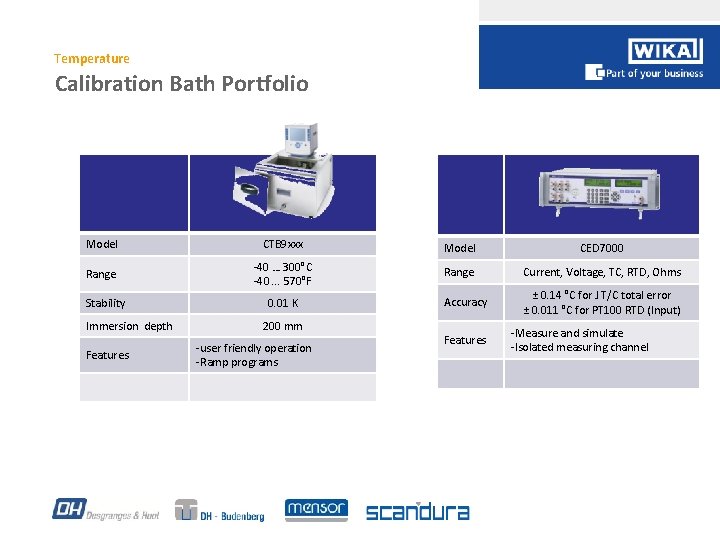 Temperature Calibration Bath Portfolio Model CTB 9 xxx Model CED 7000 Range -40 …