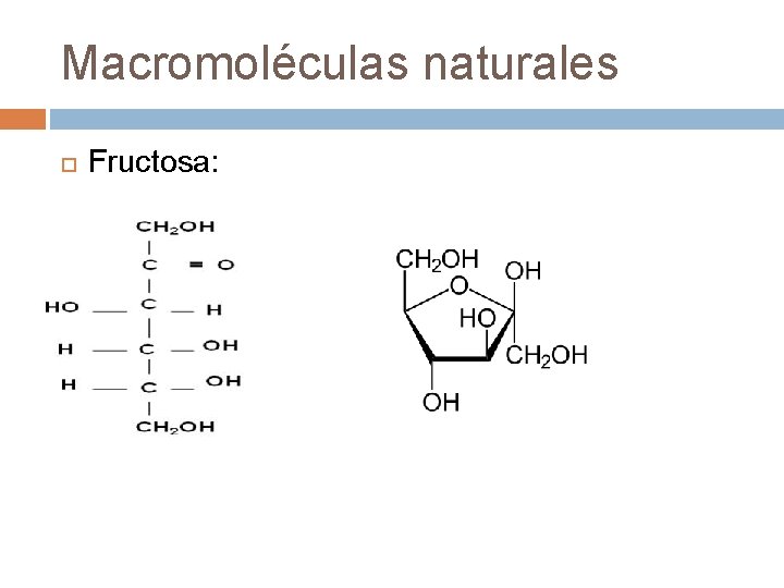 Macromoléculas naturales Fructosa: 